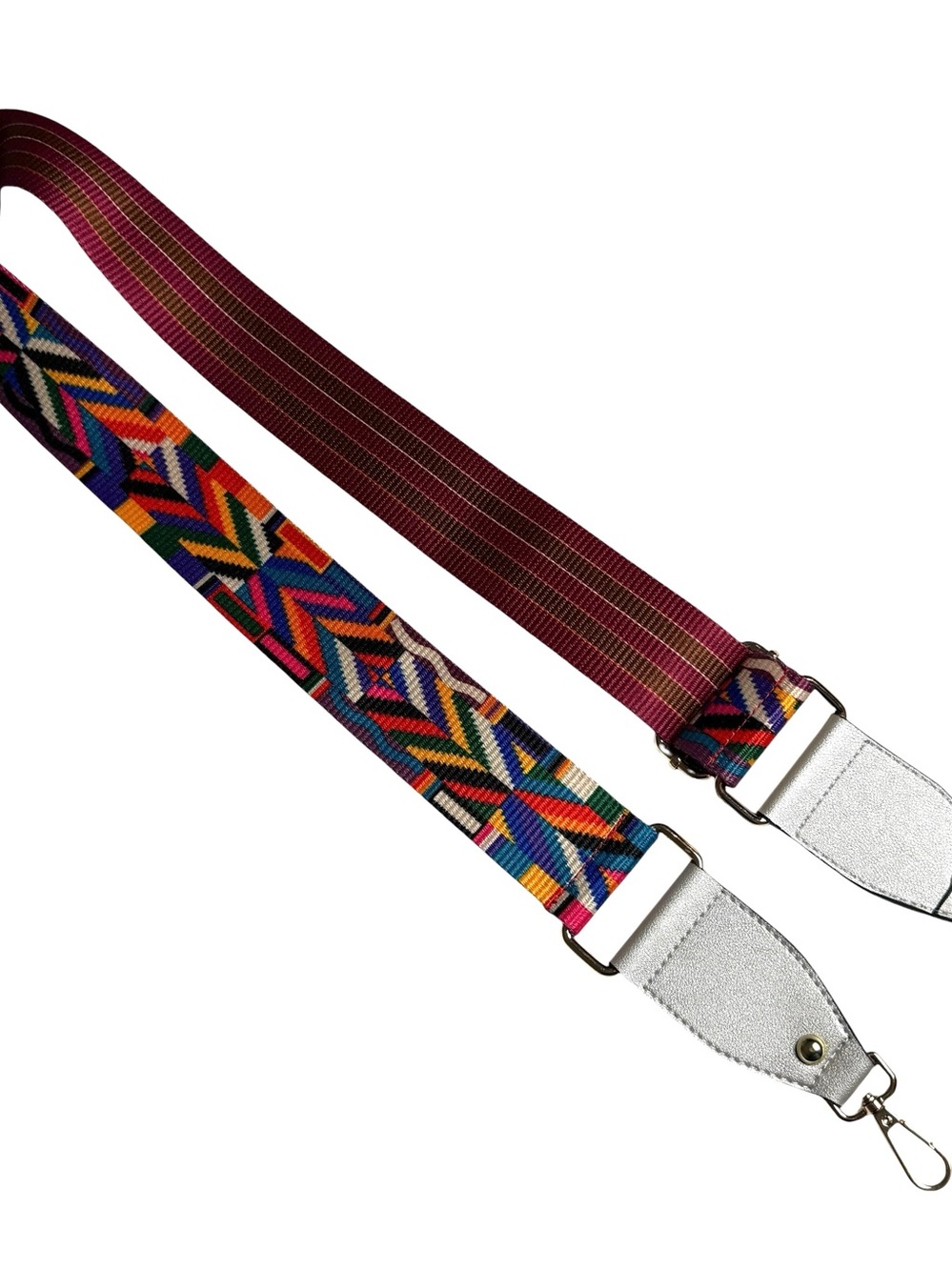 Purse/Bag or Guitar? Strap Colorful Aztec Print Adjustable 50” Rainbow Hippie
